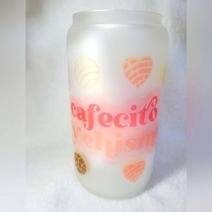 Cafecito y Chisme glass can tumbler